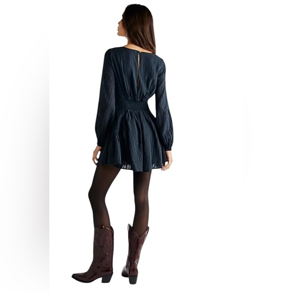 FREE PEOPLE DRESS Womens PATCHWORK OF MY DREAMS MINI Boho Pockets Lace Crochet S - Picture 2 of 16